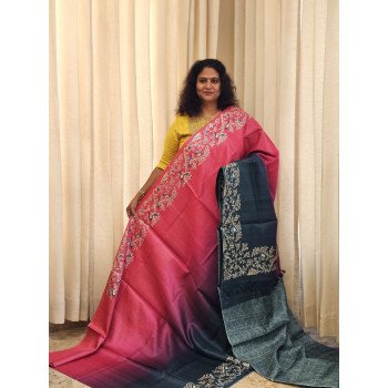 PURE TUSSAR WITH EMBROIDERY BORDER